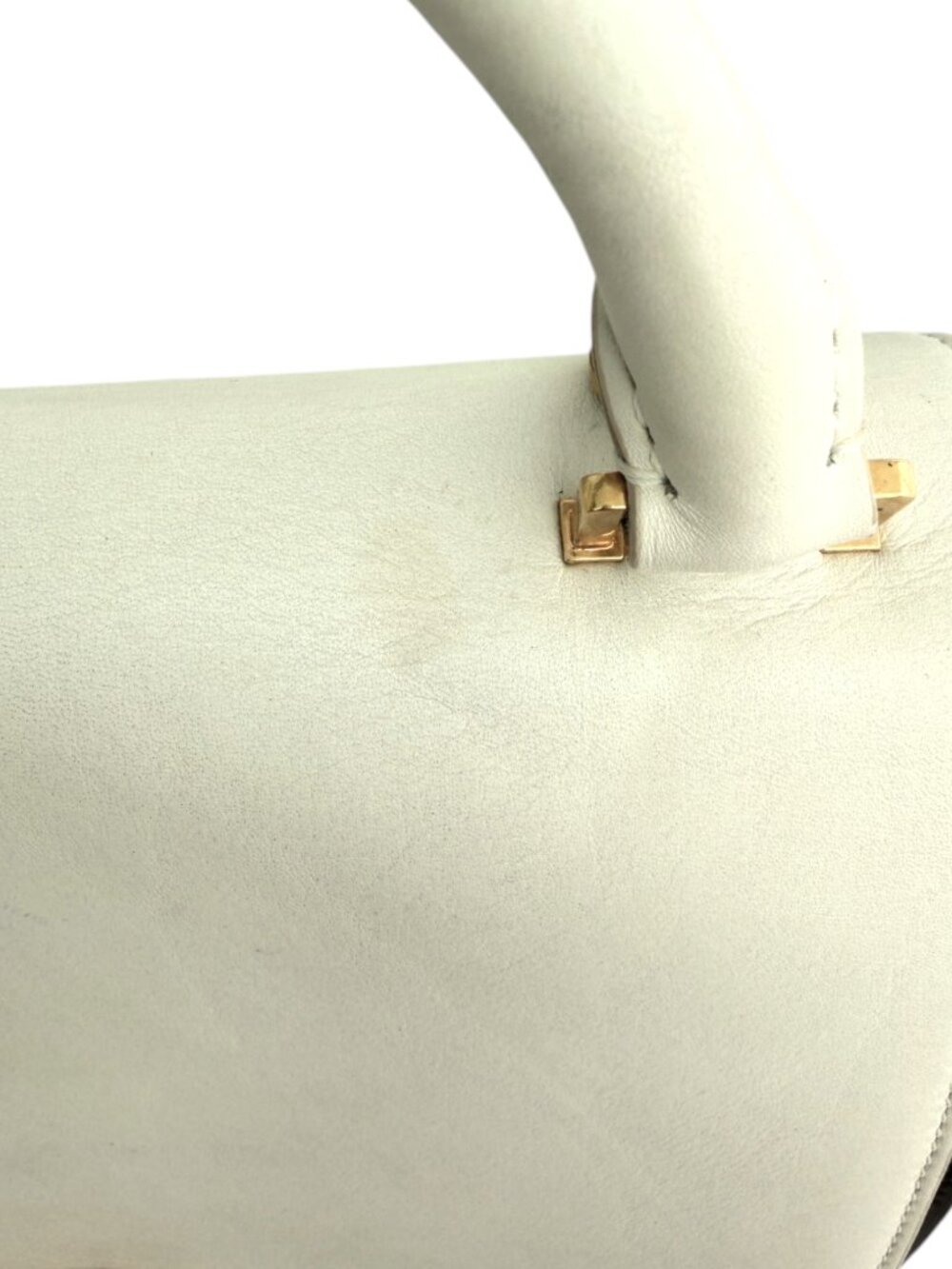 Celine Tricolor Calfskin Trapeze Bag - Off-White, Brown, Black - Picture 13 of 15